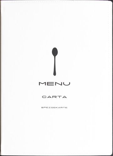 Ruokalistakansio / menukansio Menu A4  valkoinen TARJOUS