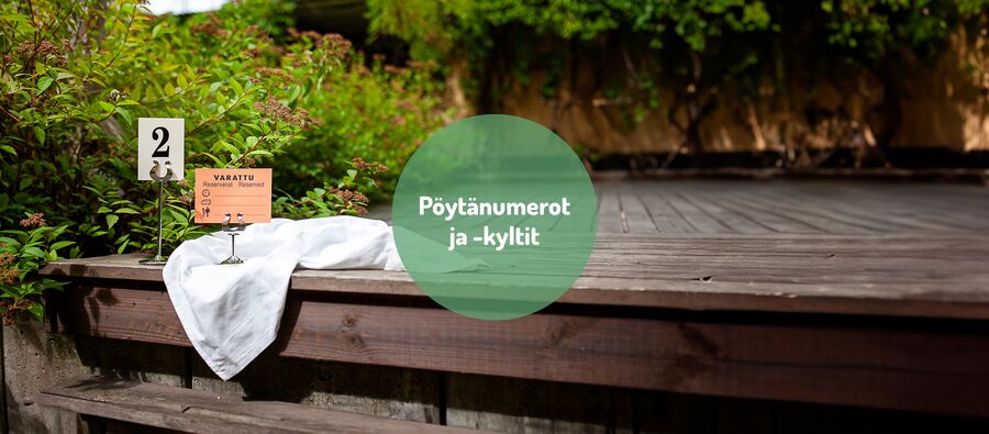 Pöytänumerot ja kyltit