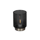 Konstsmiden ladattava LED-kynttilä, sileä harmaa lasi