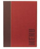 Menukansio Trendy, viininpunainen A5-kaksoistaskulla (4 sivua)