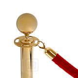 Velourköysi  punainen/kullanväriset helat, 150 cm