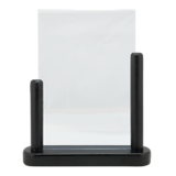 Pöytäteline muovitaskulla A5, musta