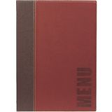 Menukansio Trendy viininpunainen, A4-kaksoistaskulla (4 sivua)