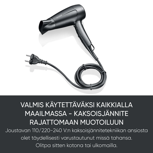 Hiustenkuivaaja Severin HT0159, matkakuivain