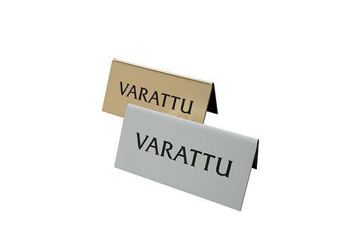 Varattu/Reserved-pöytäkyltti, kulta 10 x 5 cm