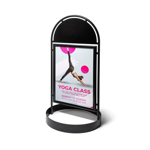 Katumyyjä 50x70 cm pyöreällä jalalla, musta