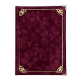 Ruokalistakansio / menukansio A4 viininpunainen mokka, 8 taskua