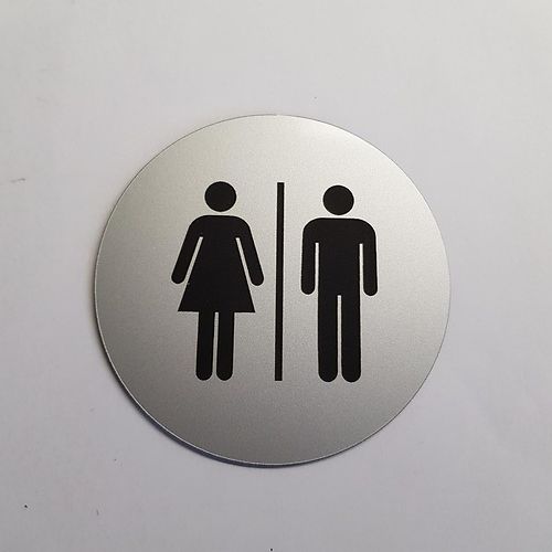 WC-kilpi unisex hopea/musta