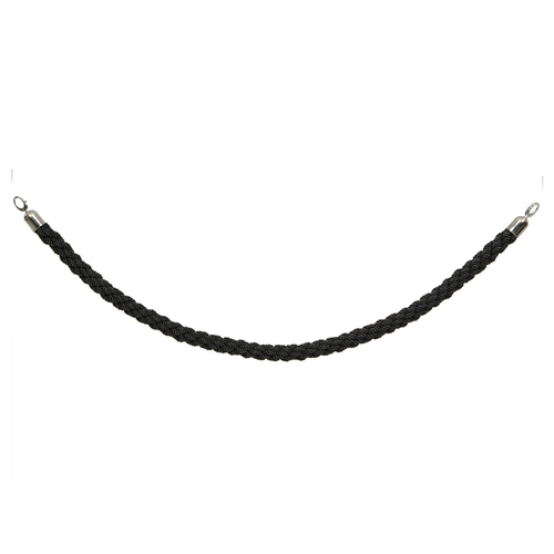 Köysi musta/krominväriset helat, 150 cm